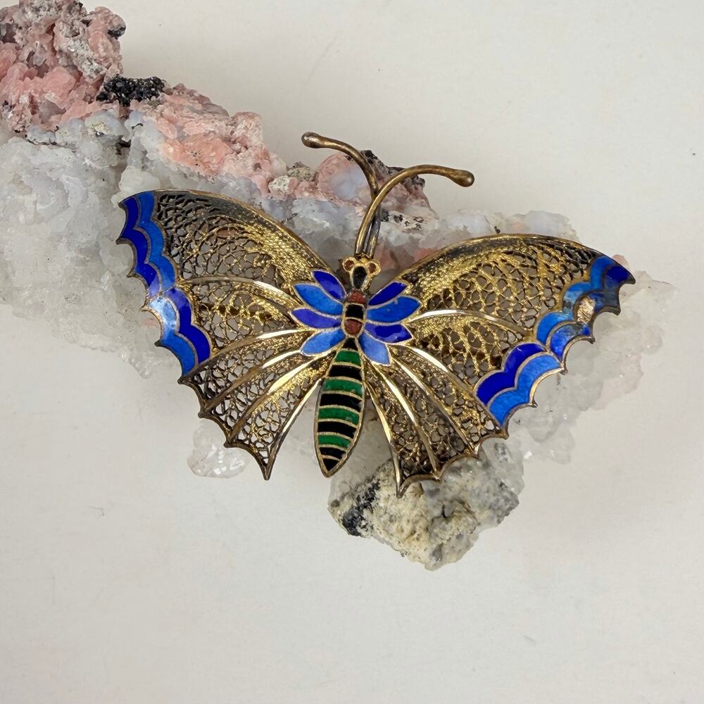 Golden Butterfly Brooch Butterfly Pin - Picture 7 of 9